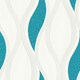 image 1 of Direct Wallpapers Wave Textured Wallpaper - Turquoise/White/Silver - 10m x 53cm Green