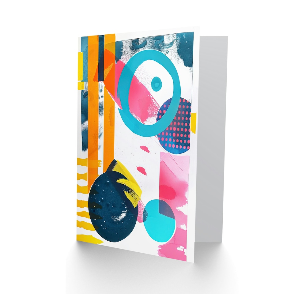 image 1 of Bright Colourful Patterns Circles Abstract Him Her Birthday Card