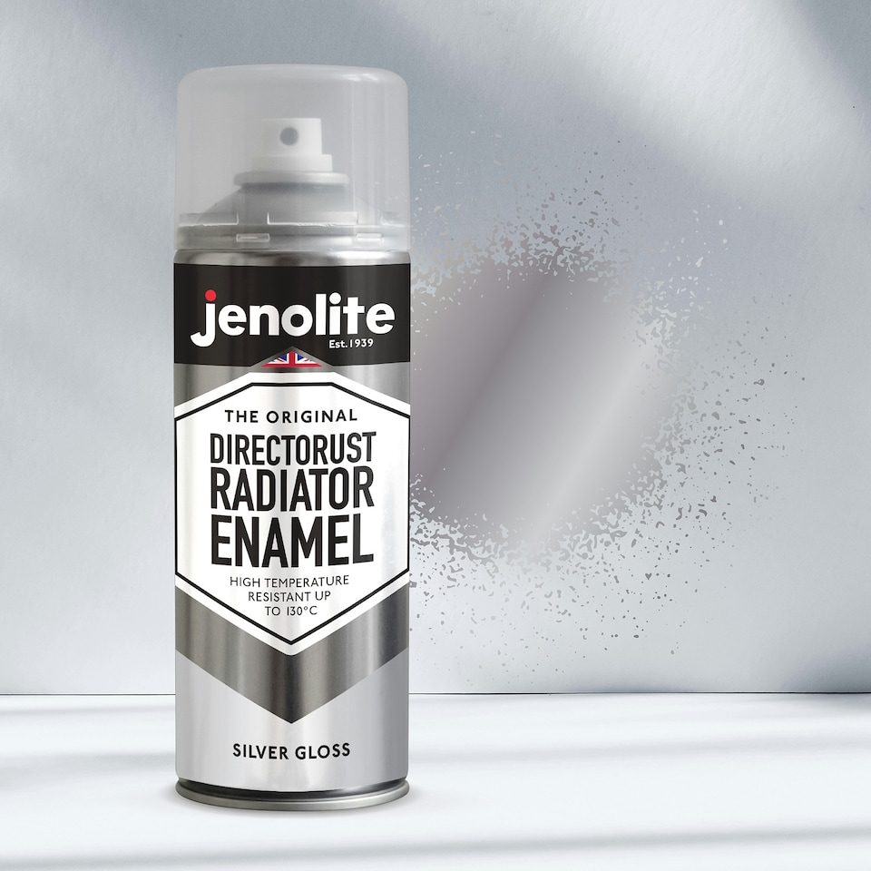 image 1 of Jenolite Directorust Radiator Enamel Paint - Silver Gloss - 400ml Spray Can - 3-Pack