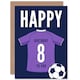 image 1 of Football Strip Kit Purple Top On Dark Age 8 Year Old Child Kids 8th Birthday Card