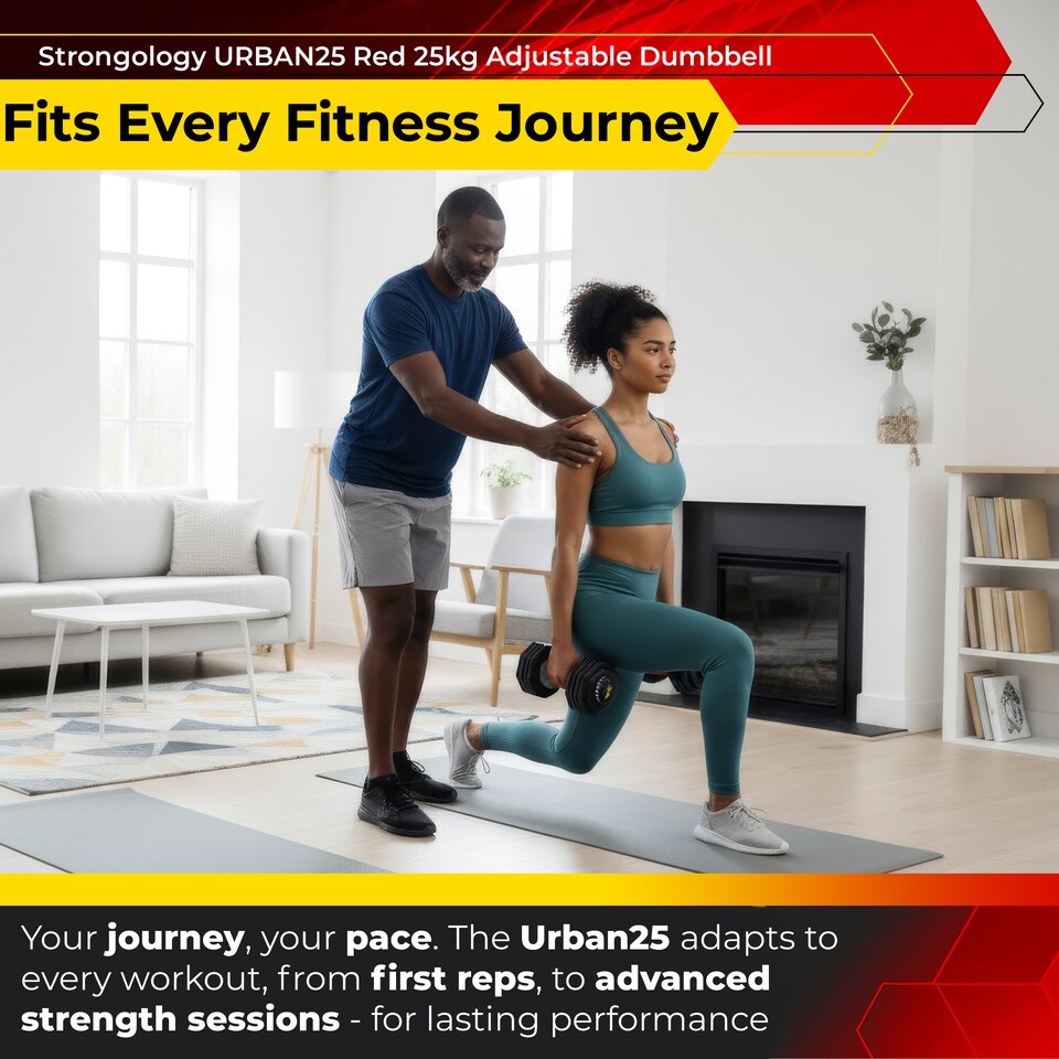 image 1 of Strongology Urban25 Home Fitness Adjustable Smart Dumbbells from 2.5kg up to 25kg Training Weights