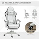 image 5 of Vinsetto Racing Style Gaming Chair with Reclining Function, White and Black