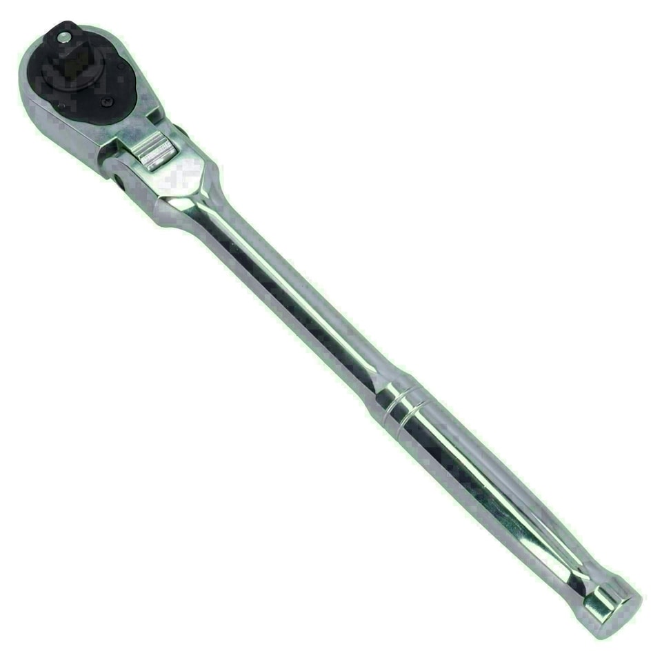 image 1 of 1/2 Drive Flexi Flexible Head Ratchet Straight Handle 72 Teeth Quick Release
