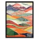 image 1 of Colourful Countryside Hills Folk Art Home Decor Black Framed Wall Art Print A4