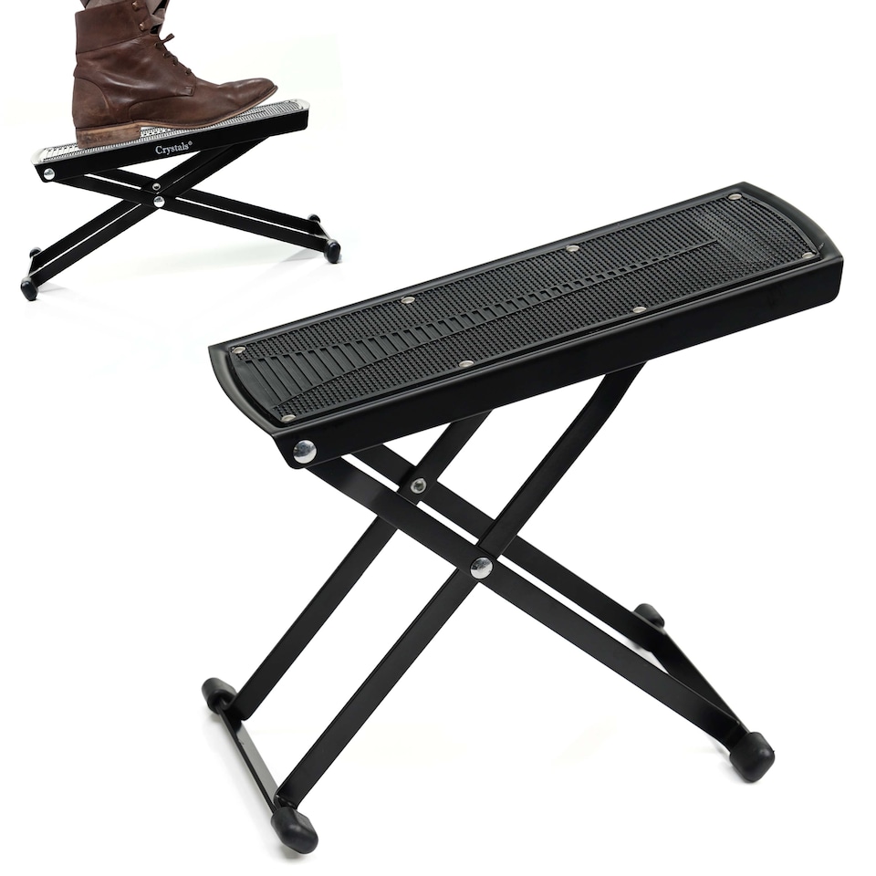 image 1 of Adjustable Guitar Footrest Classical Acoustic Footstool Stand for Musicians