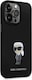 image 1 of Karl Lagerfeld Ikonik Metal Pin Silicone Cover for iphone 15 Pro 6.1 Black - KLHCP15LSMHKNPK