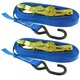 image 2 of Blue Ratchet Strap Tie Down Trailer 4m Hook Cargo Strap 325kg Lashing x 2 (Pair)