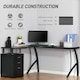 image 5 of HOMCOM L-Shaped Computer Desk Table with Storage Drawer, Home Office Desk Corner Industrial Style Workstation for A4 Files 143.5 x 143.5 x 76cm, Black