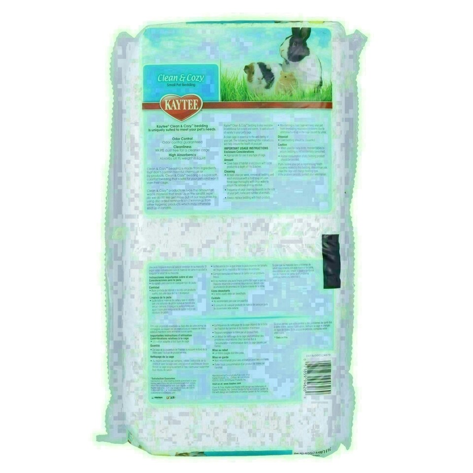 image 1 of 2PK 24.6L White Clean & Cozy Small Animals Bedding 99% Dust Free Odor Control