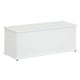 image 1 of HOMCOM 113L Storage Chest, Storage Box with Flip-Top Lid and 2 Safety Hinges, Storage Trunk for Living Room, Entryway, 100 x 40 x 40 cm, White