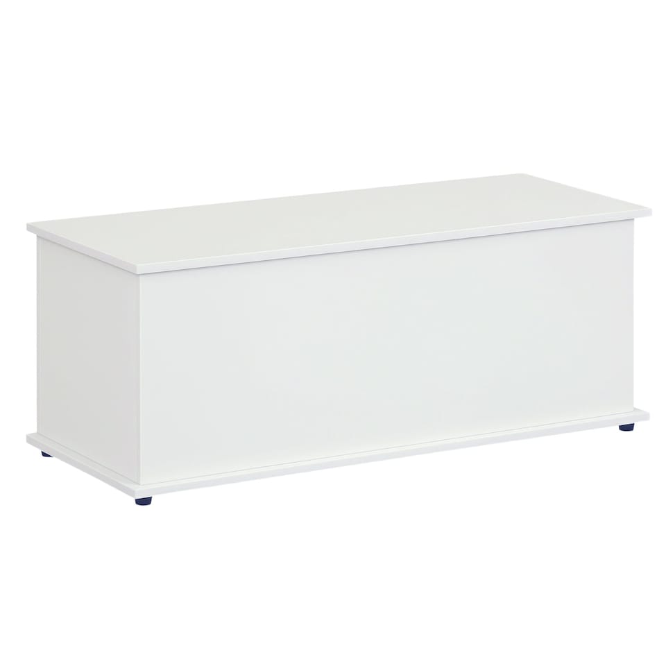image 1 of HOMCOM 113L Storage Chest, Storage Box with Flip-Top Lid and 2 Safety Hinges, Storage Trunk for Living Room, Entryway, 100 x 40 x 40 cm, White