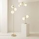image 7 of ValueLights Jas Gold Metal Table Lamp White Frosted Glass Shades