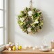 image 3 of Hanging Door Wreath Round Spring Easter Christmas Wall Decor Traditional Festive | Multi | Green & White | 34cm | 1
