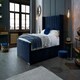 image 1 of Meriso Plush Blue Super King Bed Frame - Blue