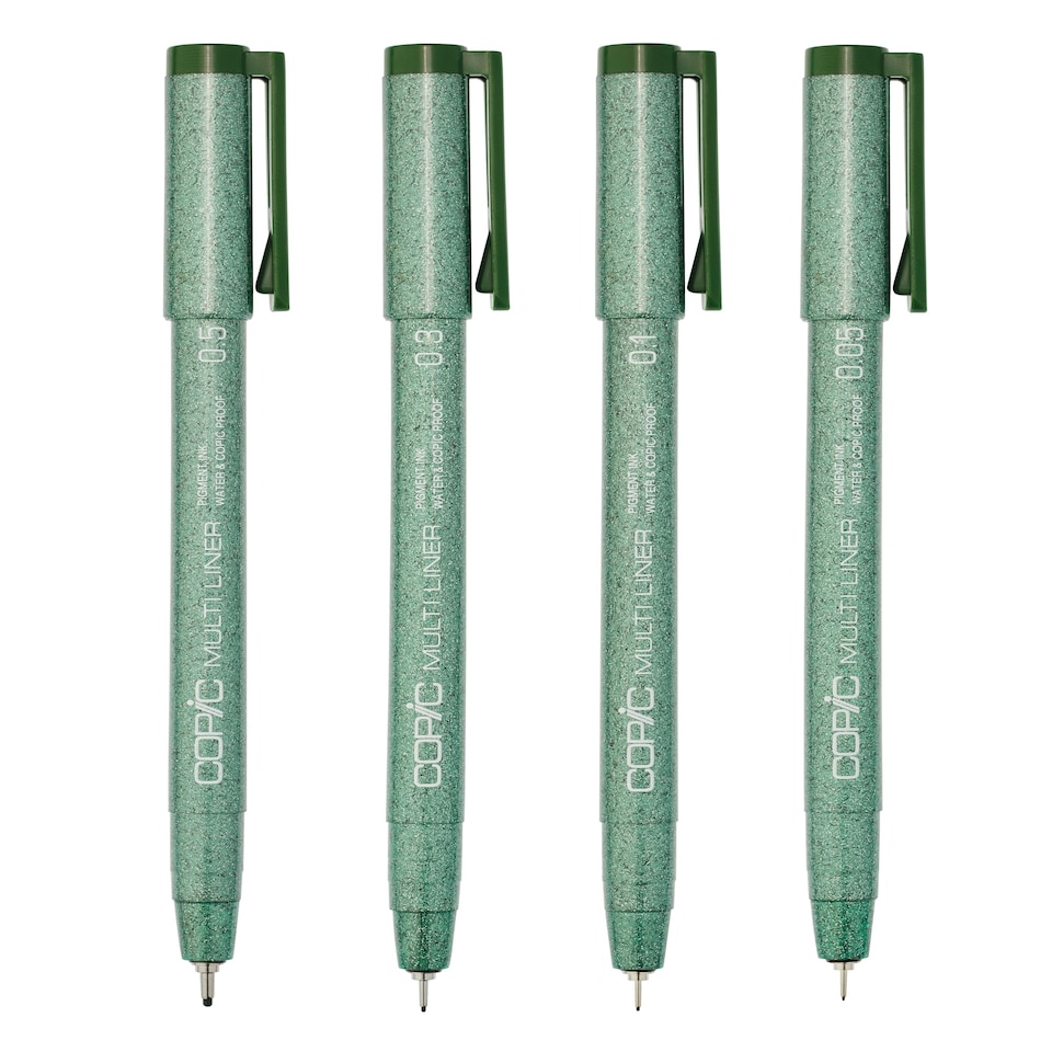 Copic Multiliner, Olive, Set of 4