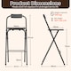 image 2 of COSTWAY Outdoor Folding Barstools Set of 2 Bar Height Patio Chairs