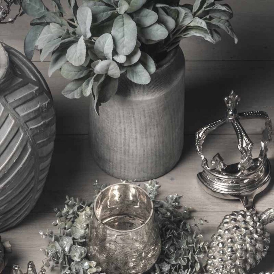image 1 of Bloomville Urn Vase - Ceramic - L19 x W19 x H31 cm - Stone Grey