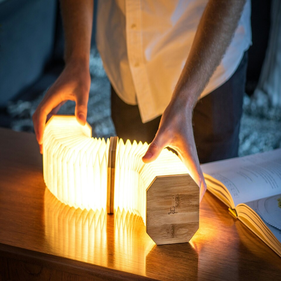 image 1 of Gingko Smart Accordion LED Desk Lamp N/A | Walnut