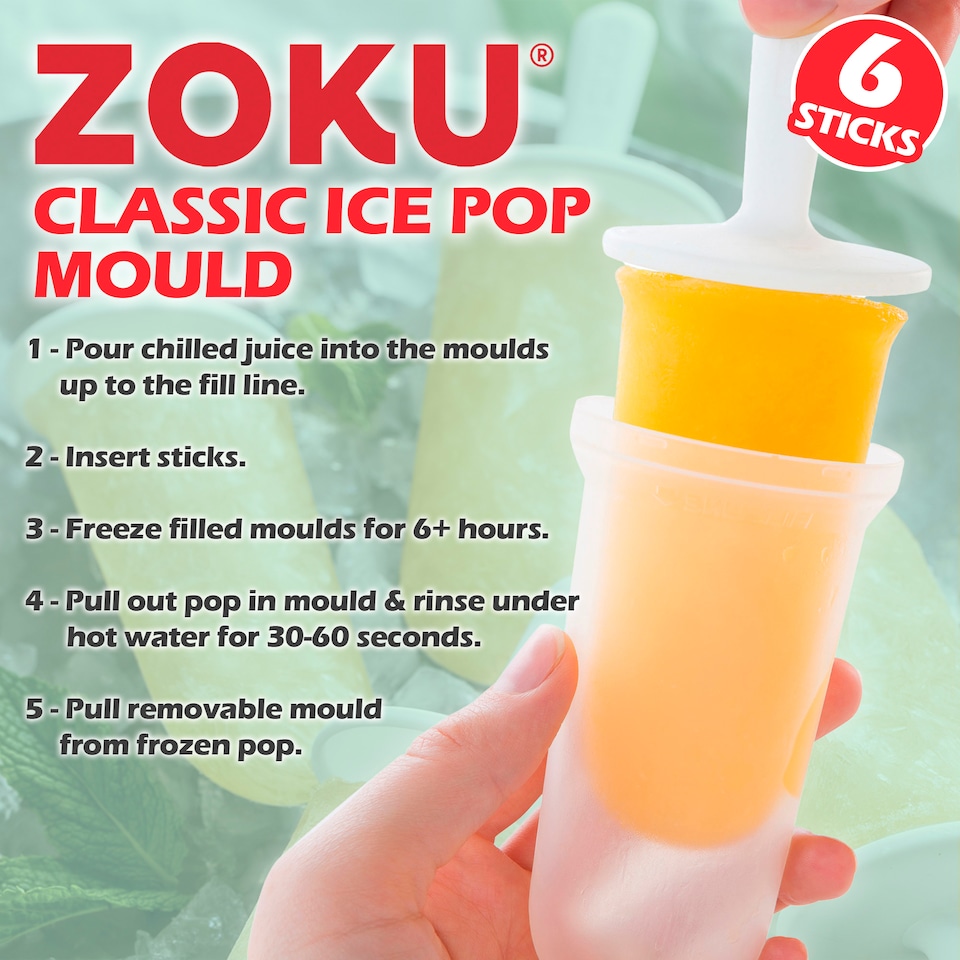 image 1 of Classic Ice Pop Mould - Set with 6 Sticks for Homemade Pops | Green | Green