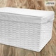 image 7 of White Paper Rope Woven Storage Xmas Hamper Basket Box with White Cloth Lining – Decorative Gift Basket for Christmas, Weddings, Parties & Home Storage