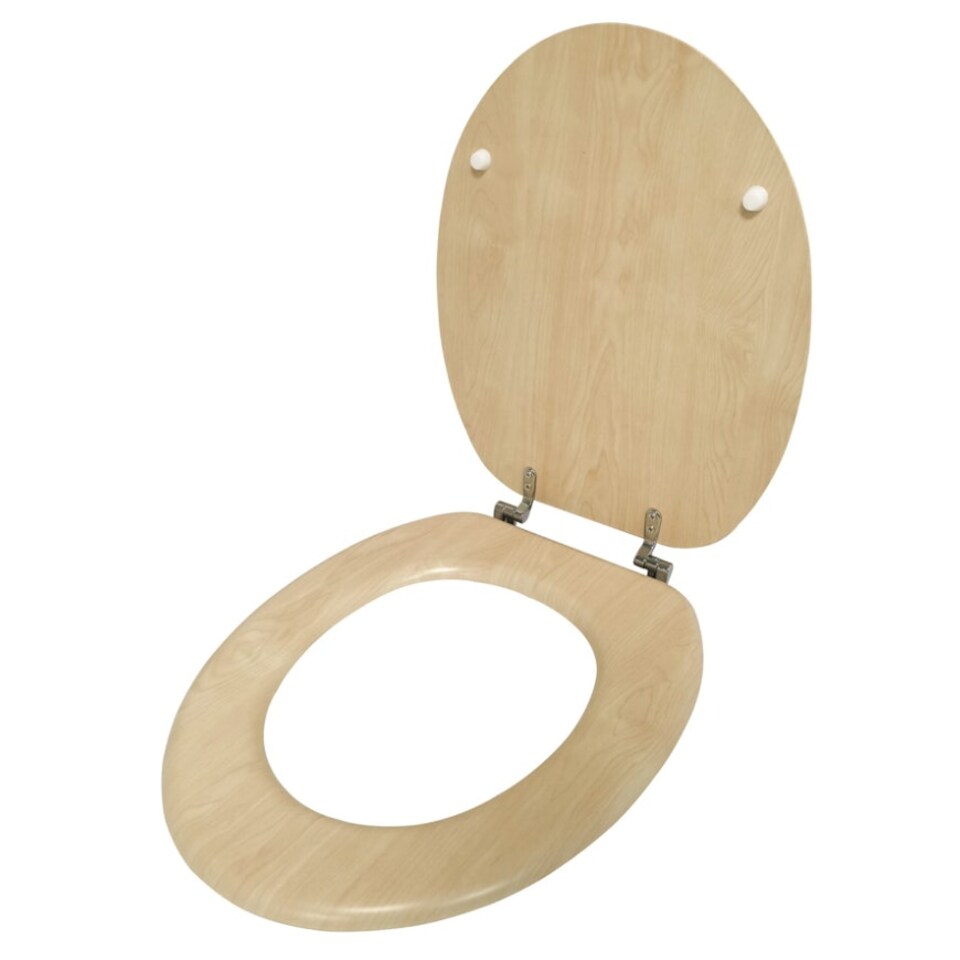 image 1 of 18" MDF Universal Bathroom WC Toilet Seat Quick Easy Fit Wooden 18 inch Coloured Black