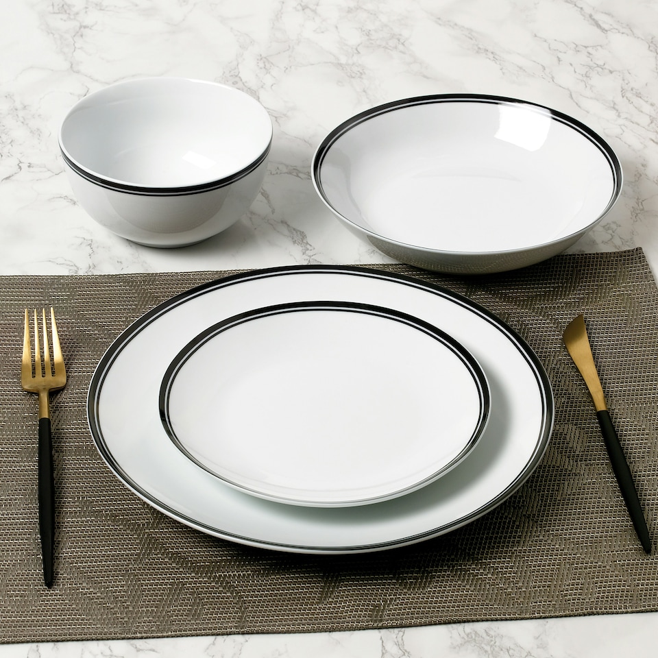image 1 of 16pc St Ives Black Dinner Set