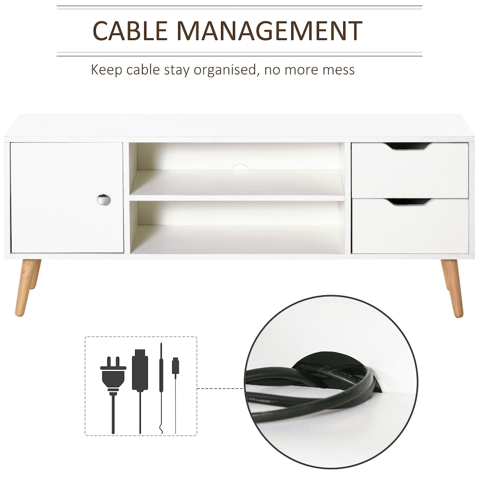 image 1 of HOMCOM Modern TV Stand W/ Storage Shelf Media Console Table Entertainment Center