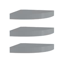 Wooden Wall Mounted Floating Corner Shelf - Set of 3 | Grey | 3