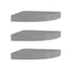 image 1 of Wooden Wall Mounted Floating Corner Shelf - Set of 3 | Grey | 3