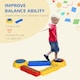 image 4 of Outsunny 5 PCS Kids Stepping Stones Balance Beam w Non-Slip Surface and Bottom