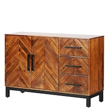 Parquet 120 cm Sideboard - Mango Wood/Iron - L40 x W120 x H80 cm - PP Finish Brown