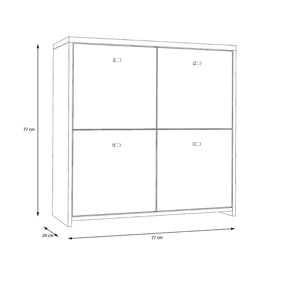 image 1 of Best Chest 4 Door Storage Cabinet White & Oak White