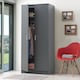 image 4 of Rio Costa 2 Door Wardrobe Bedroom Furniture Storage Cupboard Dark Grey