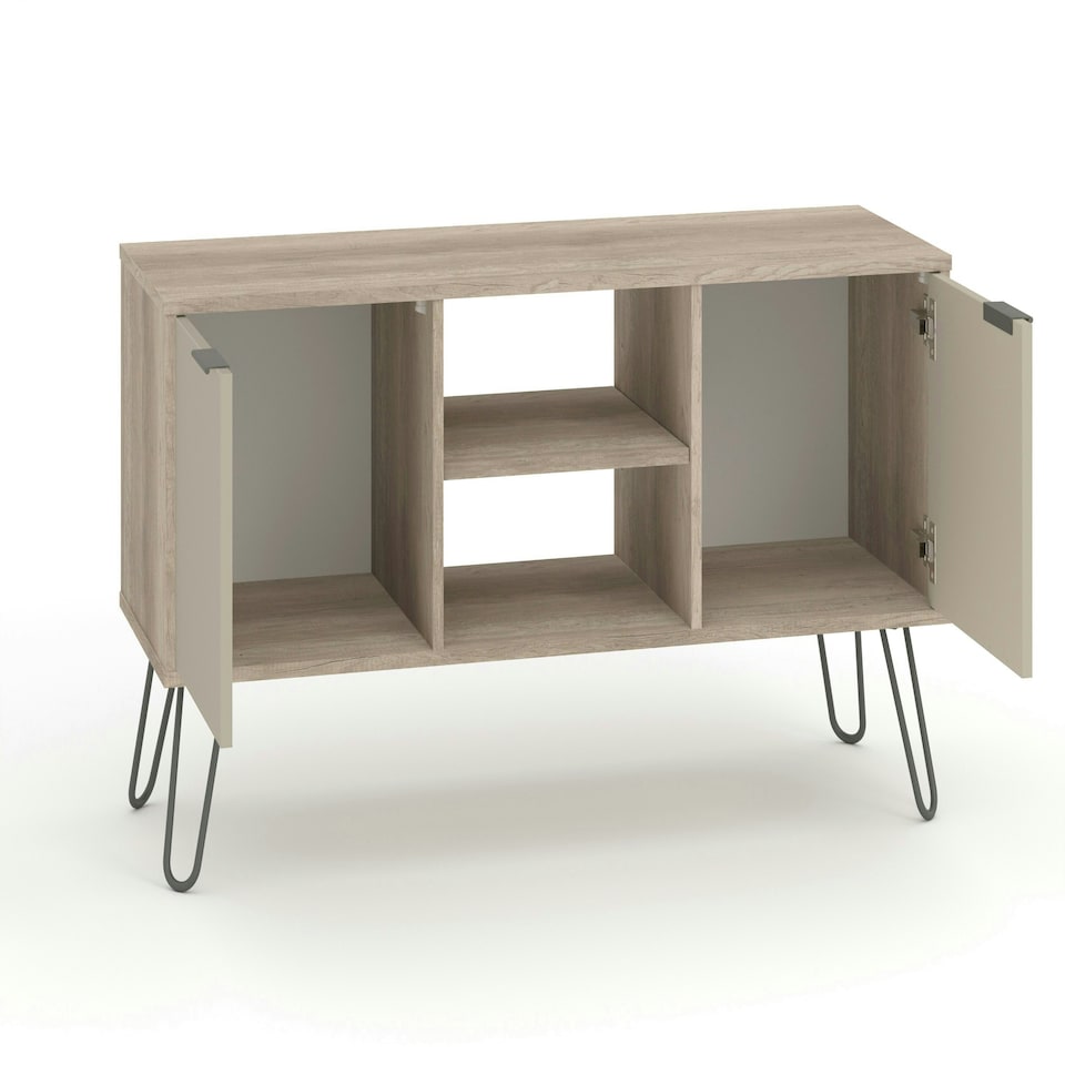 image 1 of Core Products Augusta Driftwood 2 Door Wide Screen TV Unit H57.0cm x W114.5cm x D39.5cm Cream