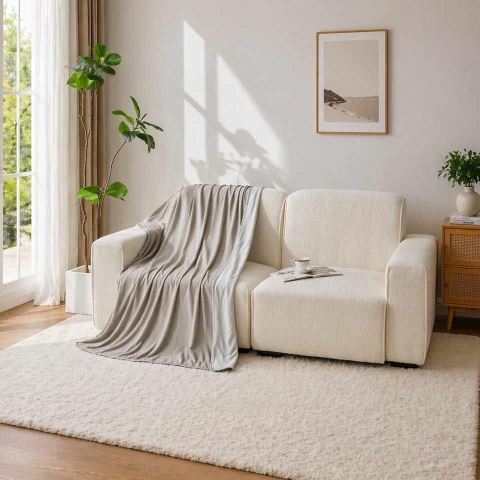 image 1 of Dyzi Home Extra Soft & Lightweight Cooling Blanket, Arc-Chill & Hypoallergenic - 130 x 170cm | Grey