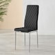 image 3 of Furniturebox 4x Milan Black Chrome Hatched Faux Leather Dining Chairs