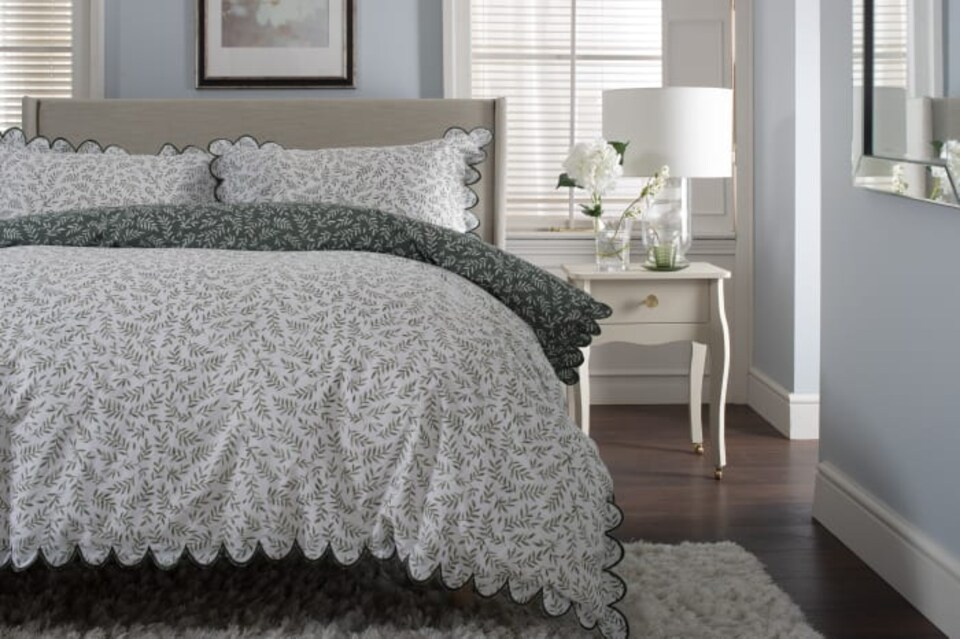 image 1 of Ashling Garden Cotton Duvet Set | Green | King