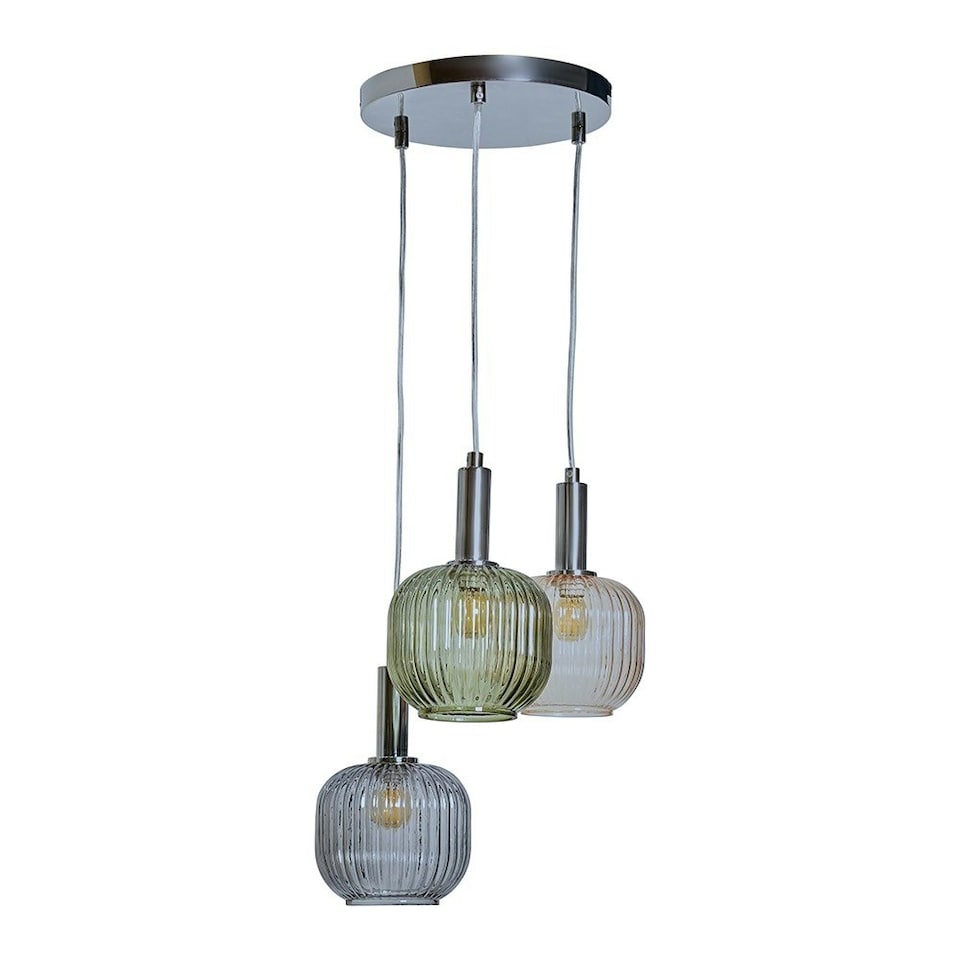image 1 of ValueLights Stratton Polished Silver Pendant Light and E14 Golfball LED 4W Warm White 2700K Bulb