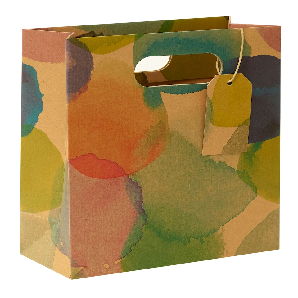 image 1 of Multipack of 3 Medium Gift Bags | Party Bags for Presents | Birthdays | For Him/Her/Friend | Watercolour Kraft Design