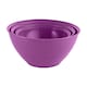 image 1 of 3 Pcs Durable Plastic Colourful Mixing Bowls Set Microwave and Dishwasher Safe | Purple | Purple