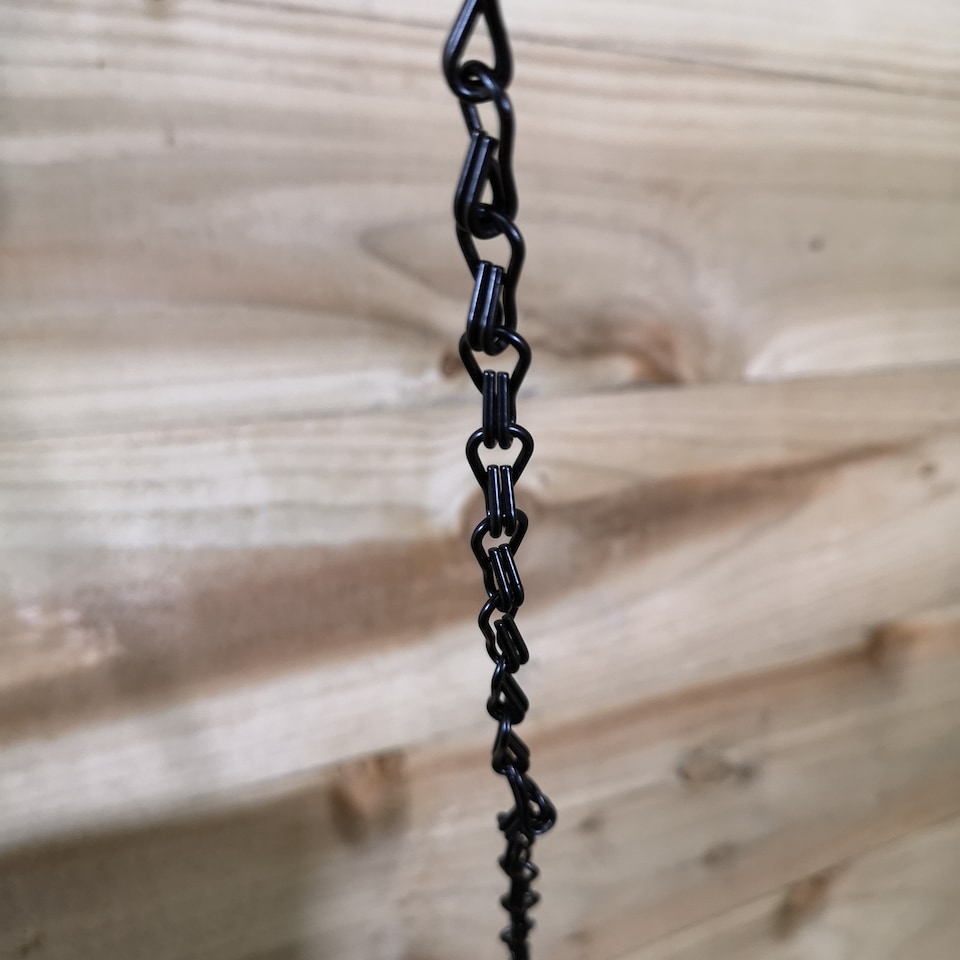 image 1 of Pack of 2 Tom Chambers Black Lattice Metal Garden Hanging Basket with WaterSave Coco Fibre Liner 35cm - Without Bracket | Black | Black