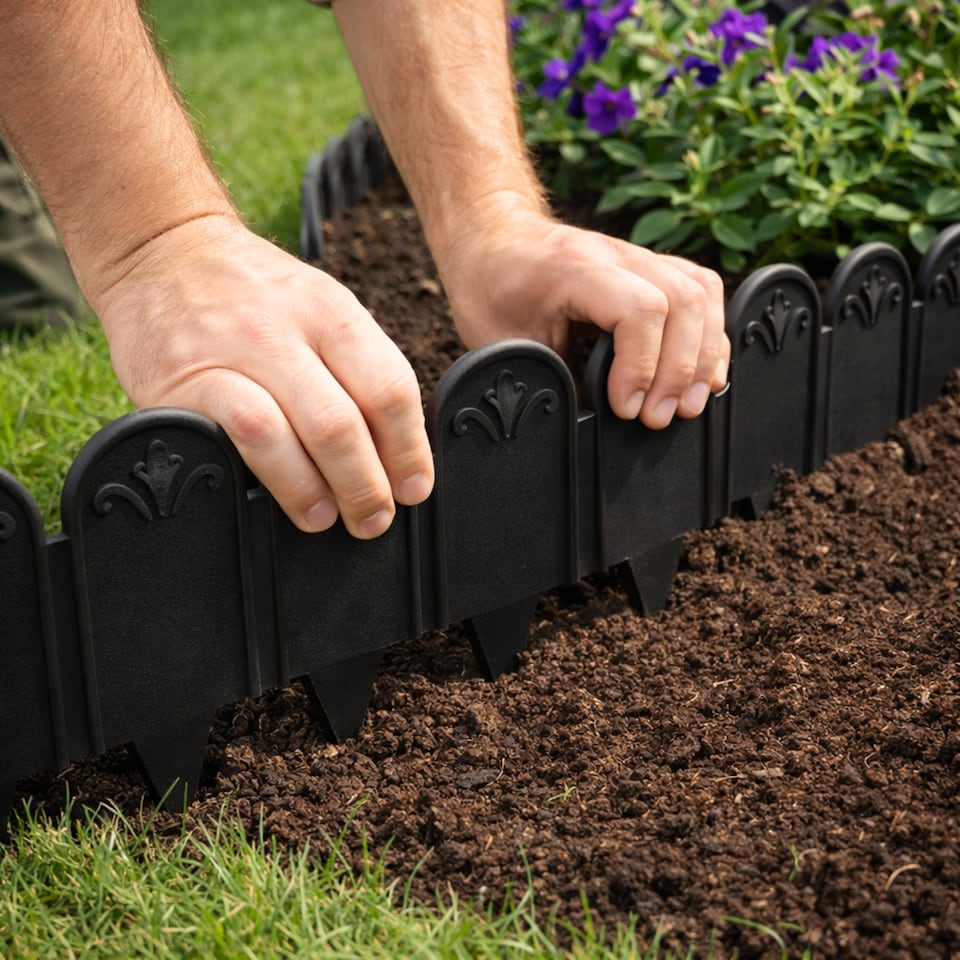 image 1 of GardenSkill Lawn Edging Roll - Spiked Flexible Garden Border for Grass Flower Beds Paths - 10m Long