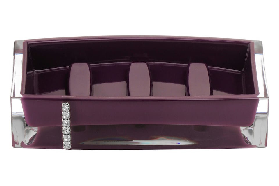 image 1 of Purple Acrylic And Crystal Soap Dish