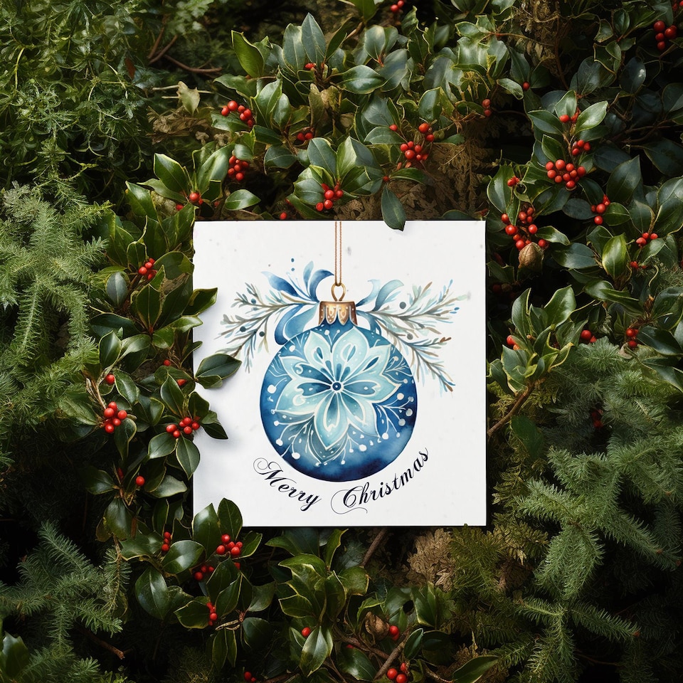 image 1 of Winter Bauble - Plantable Wildflower Seed Christmas Cards - 10 Pack