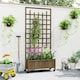 image 8 of Outsunny Wooden Trellis Planter, Raised Garden Bed with Wheels, Brown 