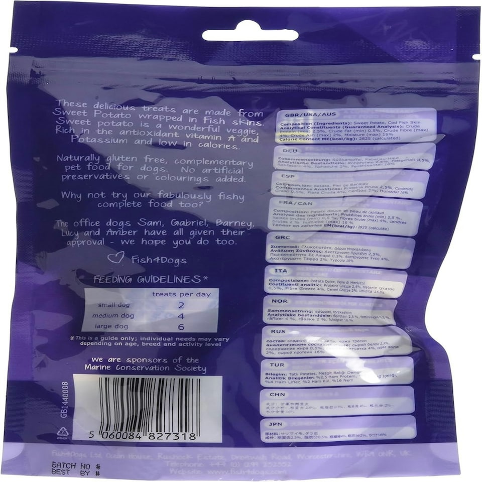 image 1 of Fish4Dogs Sea Wraps Sweet Potato, 100 g