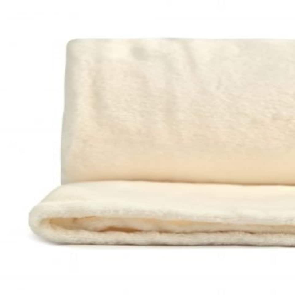 image 1 of Plush Collection Flannel Fleece Super Soft Throw in Cream (50" x 60") Cream | Cream