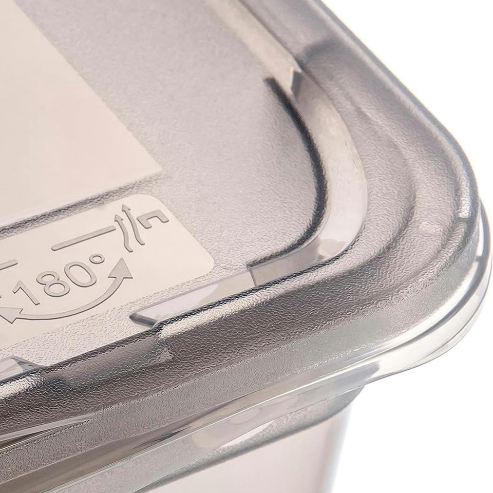 image 1 of Keeeper Set of 3 Storage Boxes 11 Litre with Lid and Air Control System - Transparent Grey