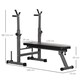 image 5 of HOMCOM Adjustable Weight Bench with Barbell Rack, Dip Station, Grey