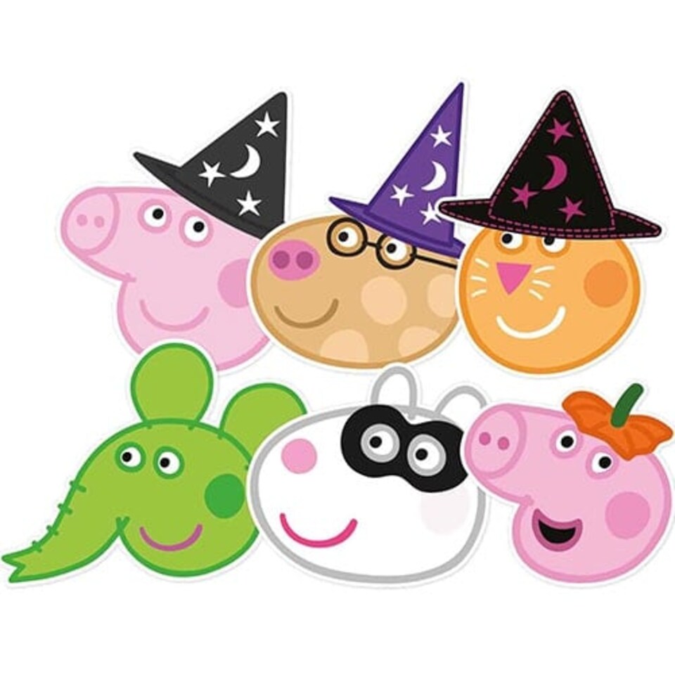 Peppa Pig and Friends Halloween Cardboard Face Masks - Pack of 6